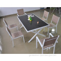 promotion outdoor garden patio luxury metal glass dining table